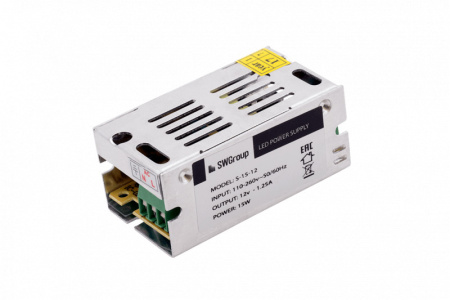 Блоки питания для светодиодных лент — Блок питания для светодиодной ленты SWG S-15-12 купить в 