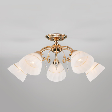 Люстры на штанге — Люстра на штанге Eurosvet 30156/5 золото купить в 