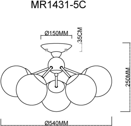 Люстры накладные — Накладная люстра MyFar MR1431-5C купить в  Люстры накладные — Накладная люстра MyFar MR1431-5C купить в