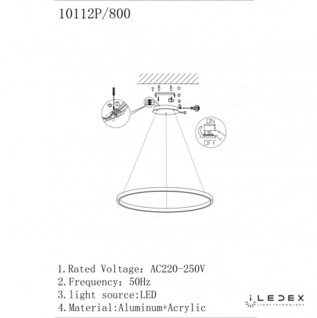 Подвесные светильники — Подвесной светильник iLedex 10112P/1-24W-3000K-D800 BR купить в  Подвесные светильники — Подвесной светильник iLedex 10112P/1-24W-3000K-D800 BR купить в