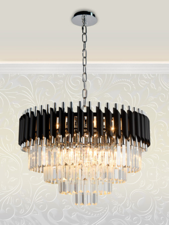 Люстры каскадные — Каскадная люстра Natali Kovaltseva DARIAN 76017/10C CHROME BLACK купить в  Люстры каскадные — Каскадная люстра Natali Kovaltseva DARIAN 76017/10C CHROME BLACK купить в