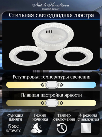 Люстры накладные — Накладная люстра Natali Kovaltseva LED LAMPS 81122/3C купить в  Люстры накладные — Накладная люстра Natali Kovaltseva LED LAMPS 81122/3C купить в