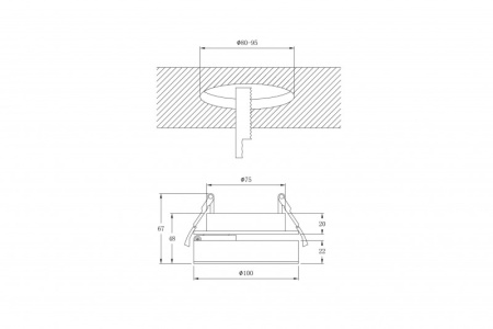 Встраиваемые точечные светильники — Встраиваемый светильник Donolux DL18961R12W1B купить в 