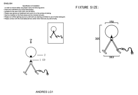 Настольные лампы — Настольная лампа Crystal Lux ANDRES LG1 BRONZE/TRANSPARENTE купить в 