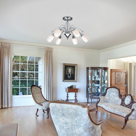 Люстры на штанге — Люстра на штанге Eurosvet 22080/6 хром купить в 