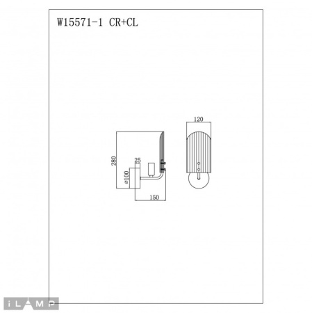 Настенные бра — Бра iLamp W15571-1 CR+CL купить в  Настенные бра — Бра iLamp W15571-1 CR+CL купить в