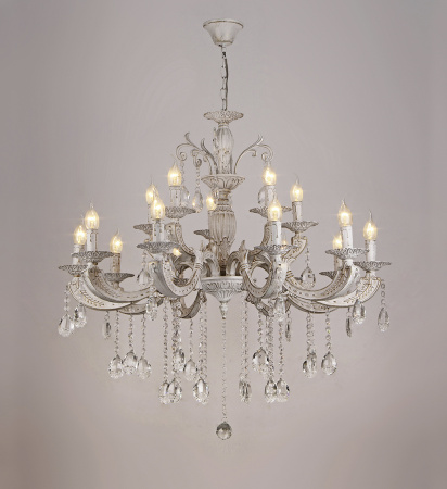 Люстры подвесные — 02524/10+5 белый с патиной золото купить в 