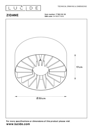 Накладные светильники — Накладной светильник LUCIDE 77185/30/30 купить в 