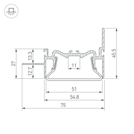 Профили для светодиодных лент — Профиль Arlight 035771 купить в  Профили для светодиодных лент — Профиль Arlight 035771 купить в