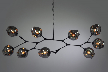 Люстры подвесные — Подвесная люстра Cosmo 1212S-9 дымчатый/черный купить в 