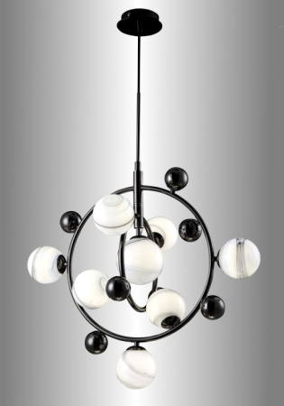 Люстры подвесные — Подвесная люстра Crystal Lux SALVADORE SP8V BLACK CHROMIUM купить в 