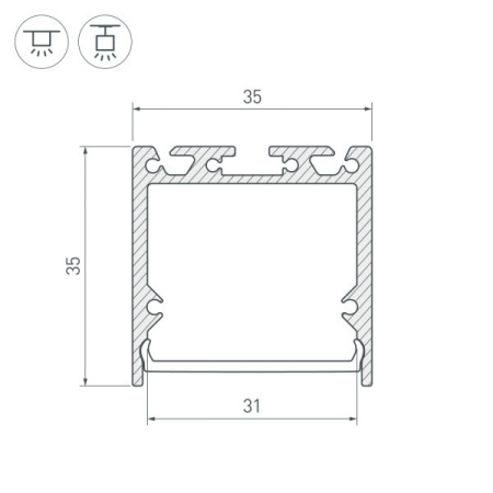 Профили для светодиодных лент — Профиль Arlight 036302 купить в  Профили для светодиодных лент — Профиль Arlight 036302 купить в