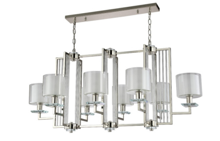 Люстры подвесные — Подвесная люстра Crystal Lux NICOLAS SP8 L1000 NICKEL/WHITE купить в 