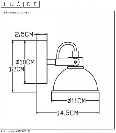 Настенные бра — Бра LUCIDE 45273/01/97 купить в 