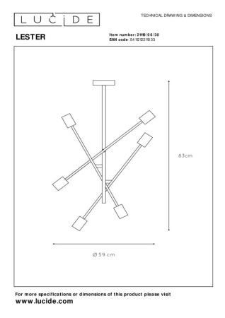 Накладные светильники — Накладной светильник LUCIDE 21119/06/30 купить в 