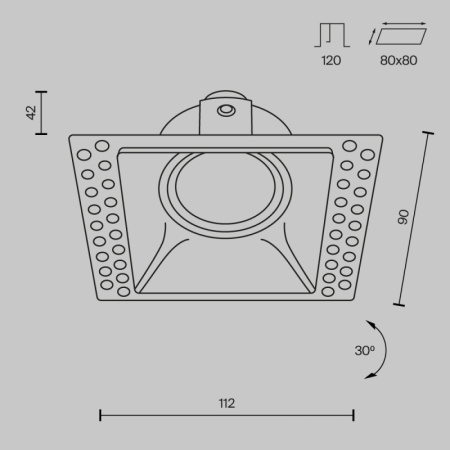 Встраиваемые точечные светильники — Встраиваемый светильник Maytoni Technical DL042-01-SQ-B купить в 
