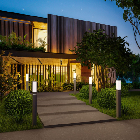 Средние уличные фонари — Садово-парковый светильник Elektrostandard 1537 TECHNO LED серый купить в 