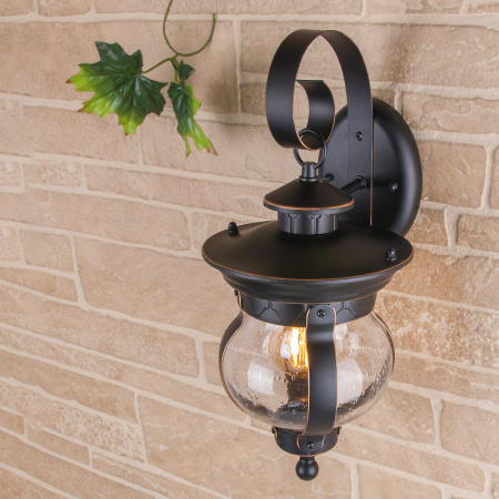 Уличные настенные светильники — Светильник настенный Elektrostandard Barrel D черное золото (GL 1025D) купить в 