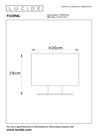 Настольные лампы — Настольная лампа LUCIDE 74515/81/30 купить в 