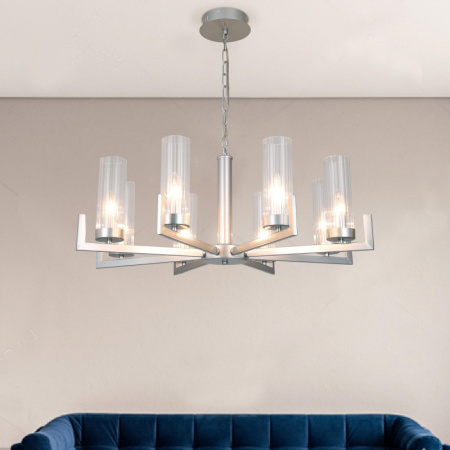 Люстры подвесные — Подвесная люстра Eurosvet 60133/8 серебро купить в 