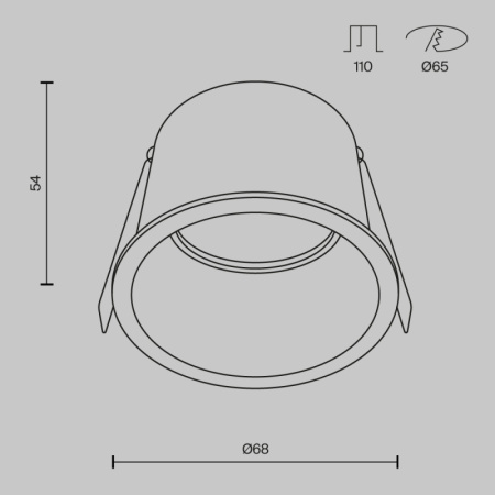 Встраиваемые точечные светильники — Встраиваемый светильник Maytoni Technical DL049-01WG купить в 