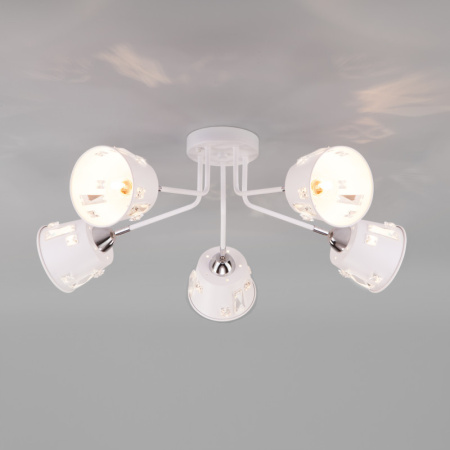 Люстры на штанге — Люстра на штанге Eurosvet 70105/5 белый купить в 