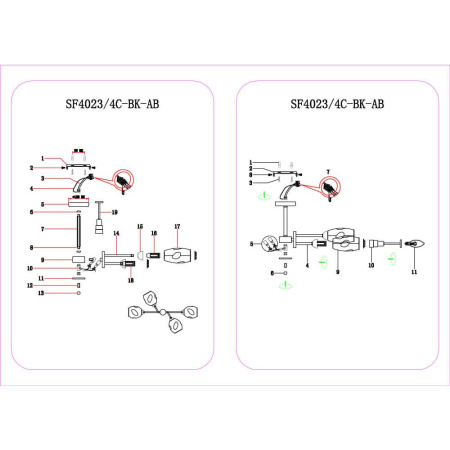 Люстры на штанге — Потолочная люстра Seven Fires Tiene SF4023/4C-BK-AB купить в 