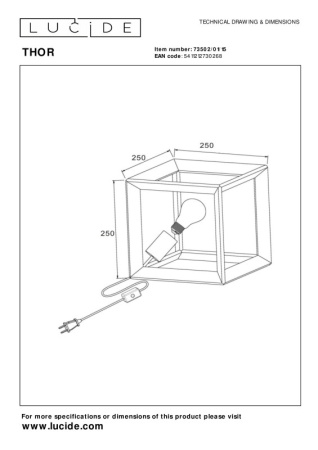 Настольные лампы — Настольная лампа LUCIDE 73502/01/15 купить в 