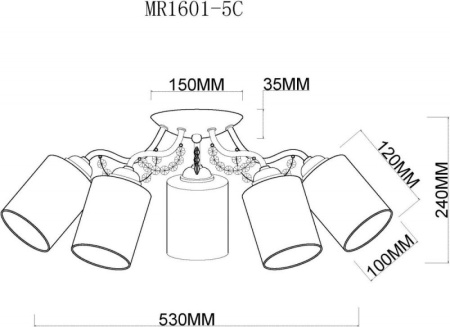 Люстры накладные — Накладная люстра MyFar MR1601-5C купить в  Люстры накладные — Накладная люстра MyFar MR1601-5C купить в
