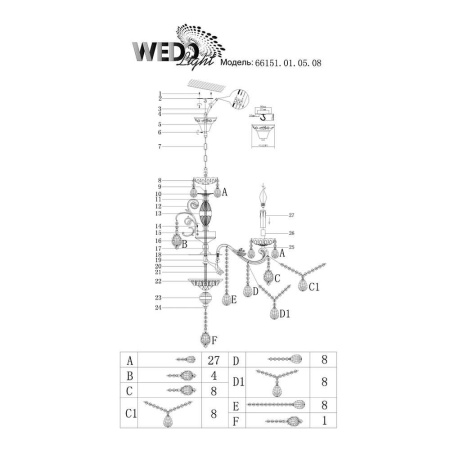 Люстры подвесные — Подвесная люстра Seven Fires Слэйн 66151.01.05.08 купить в 