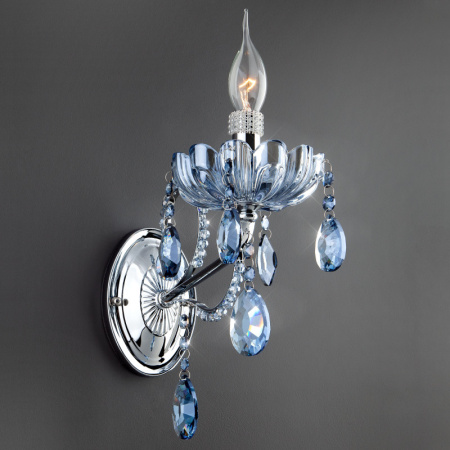 Настенные бра — Бра Eurosvet 3015/1 хром/лазурный хрусталь Strotskis купить в 