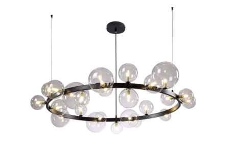 Люстры подвесные — Подвесная люстра Crystal Lux AGATA SP24 V2 BLACK/TRANSPARENTE купить в 