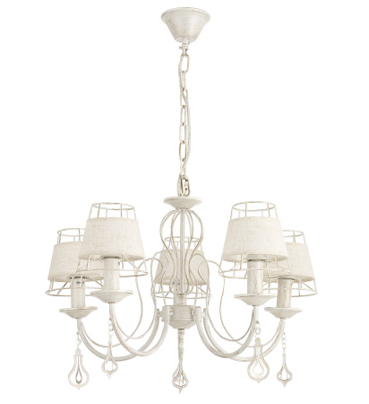 Люстры подвесные — 3058/5 белый с золотом купить в 