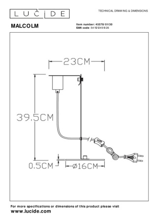 Настольные лампы — Настольная лампа LUCIDE 45578/01/30 купить в 