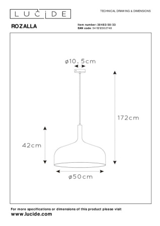 Подвесные светильники — Подвесной светильник LUCIDE 30483/50/33 купить в 