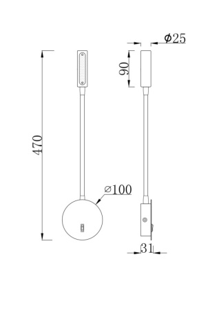 Настенные бра — Бра Maytoni Technical C035WL-L3B3K купить в  Настенные бра — Бра Maytoni Technical C035WL-L3B3K купить в