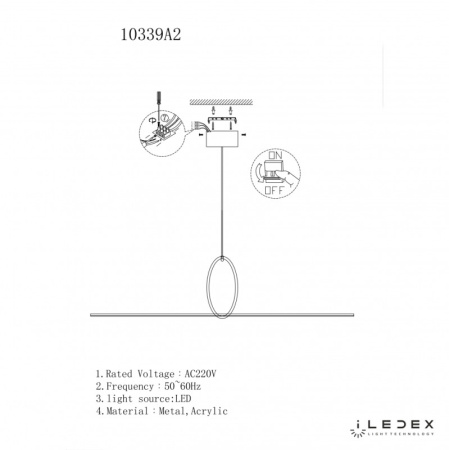 Подвесные светильники — Подвесной светильник iLedex 10339P/A2-35W-3000K BK-WH купить в  Подвесные светильники — Подвесной светильник iLedex 10339P/A2-35W-3000K BK-WH купить в