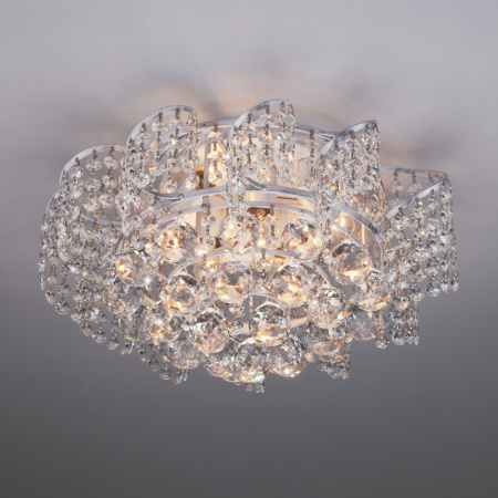 Люстры накладные — Накладная люстра Eurosvet 16017/6 белый с серебром Strotskis купить в 