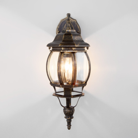 Уличные настенные светильники — Светильник настенный Elektrostandard GL 1001D черное золото купить в 