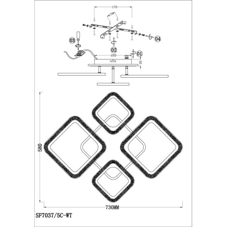 Потолочные люстры — Потолочная люстра Seven Fires Camino SF7037/5C-WT купить в 
