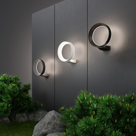 Уличные настенные светильники — Светильник настенный Elektrostandard 1710 TECHNO LED Ring чёрный купить в 