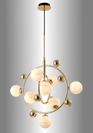 Люстры подвесные — Подвесная люстра Crystal Lux SALVADORE SP8V GOLD купить в 