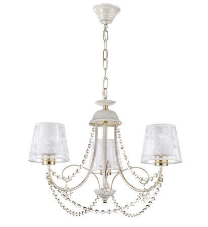 Люстры подвесные — 3056/3 белый с золотом+золото купить в 