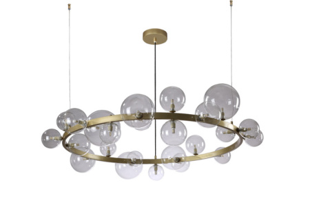 Люстры подвесные — Подвесная люстра Crystal Lux AGATA SP24 V2 GOLD/TRANSPARENTE купить в 