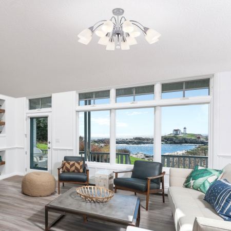 Люстры на штанге — Люстра на штанге Eurosvet 30149 хром купить в 