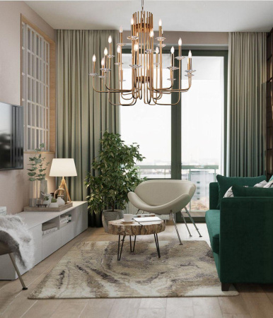 Потолочные люстры — Подвесная люстра Milosh Tendence 0802CL-20GD купить в 