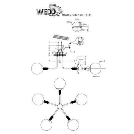Потолочные люстры — Потолочная люстра Seven Fires Алисия 66162.01.14.05 купить в 