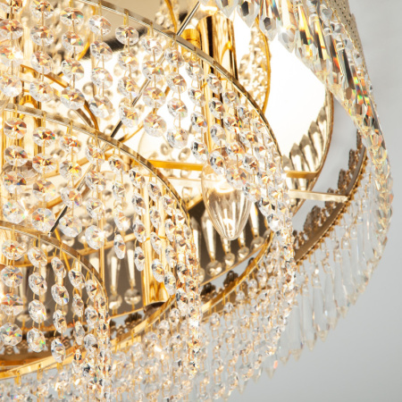 Люстры накладные — Накладная люстра Eurosvet 10078/10 золото/прозрачный хрусталь Strotskis купить в 