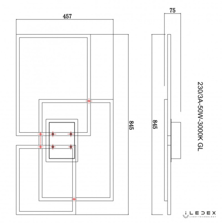 Люстры накладные — Накладная люстра iLedex 230/3A-50W-3000K GL купить в  Люстры накладные — Накладная люстра iLedex 230/3A-50W-3000K GL купить в