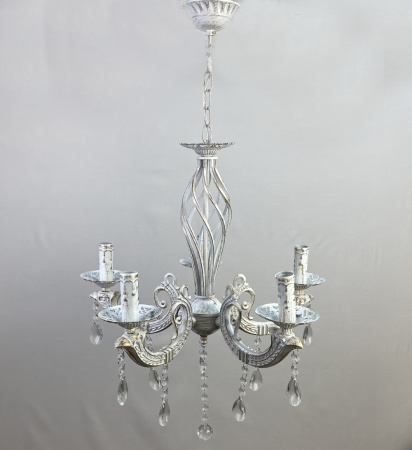 Люстры подвесные — 02883/5 белый с патиной золото купить в 